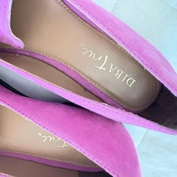 Diba True Pink Flats  Softgirl Boho Businesscasual Suede Loafers 7.5 Horsebit - Picture 5 of 7